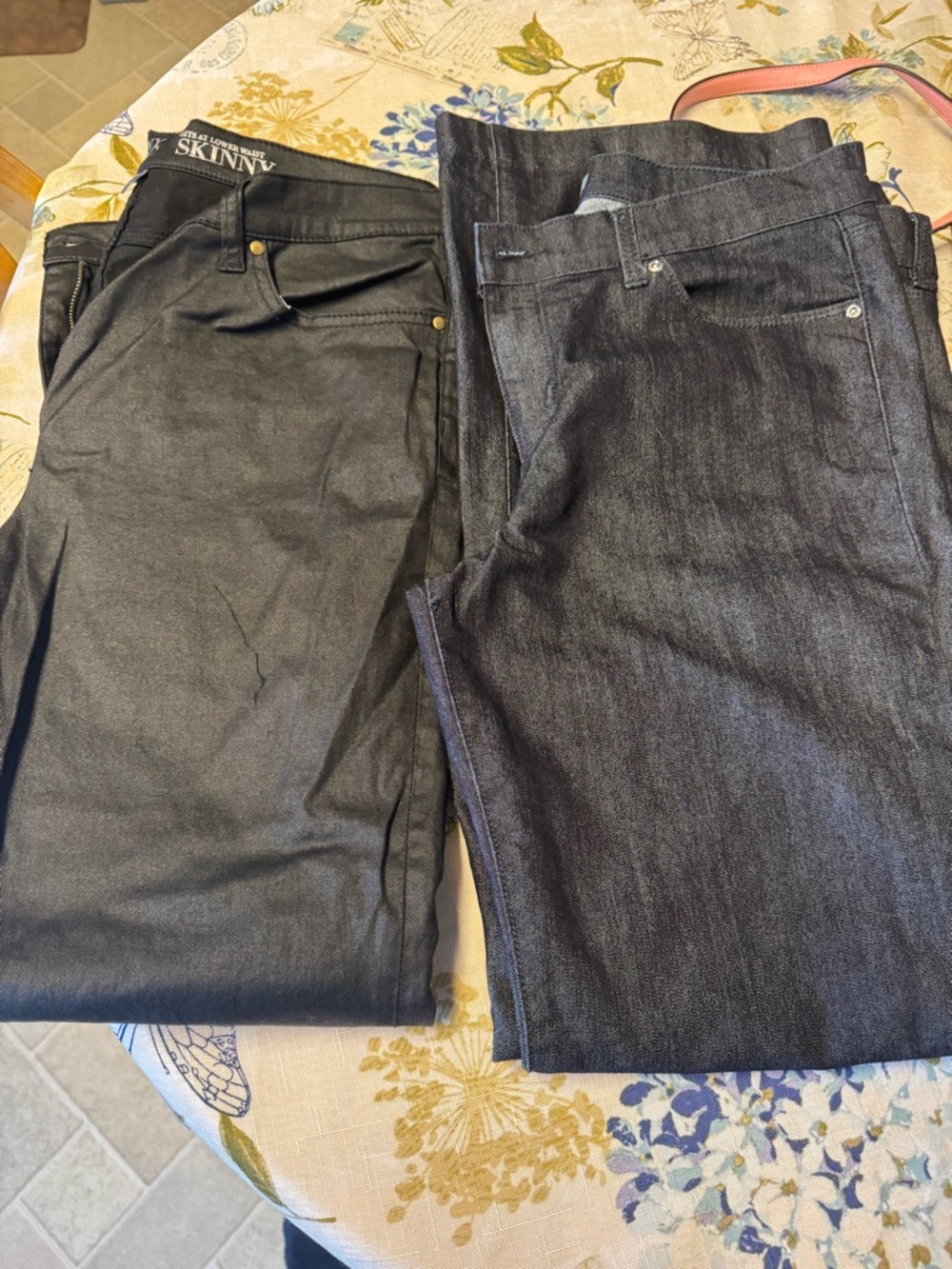 Black and Dark Indigo Skinny Jeans